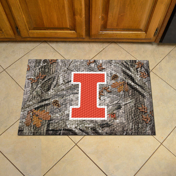 Illinois Illini Rubber Scraper Door Mat Camo