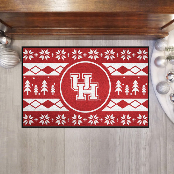 Houston Cougars Holiday Sweater Starter Mat Accent Rug - 19in. x 30in.