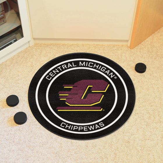 Central Michigan Hockey Puck Rug - 27in. Diameter