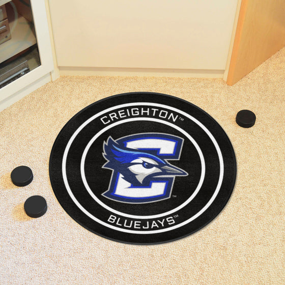 Creighton Hockey Puck Rug - 27in. Diameter