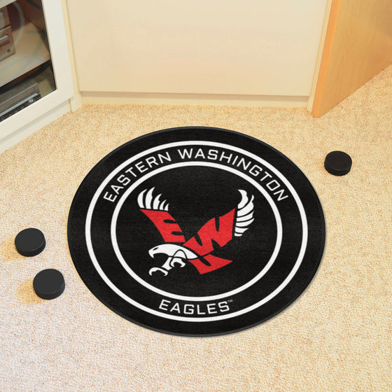 Eastern Washington Hockey Puck Rug - 27in. Diameter