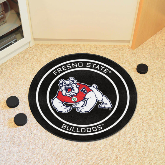 Fresno State Hockey Puck Rug - 27in. Diameter