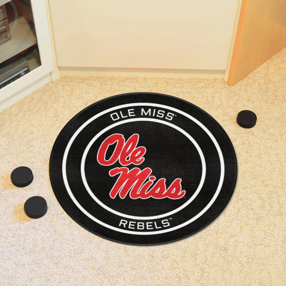 Ole Miss Hockey Puck Rug - 27in. Diameter