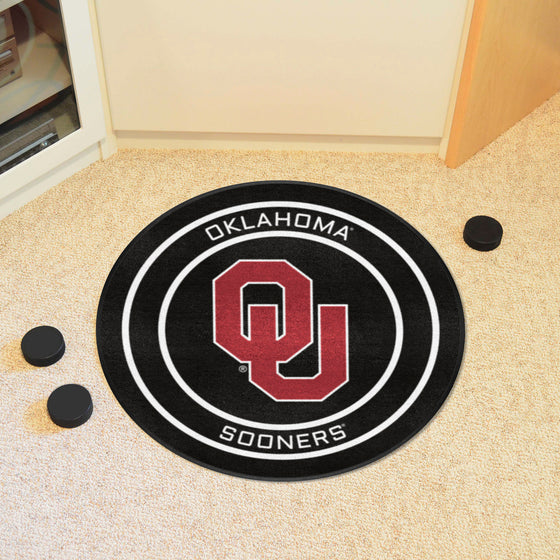 Oklahoma Hockey Puck Rug - 27in. Diameter