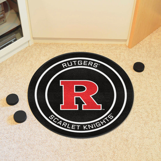 Rutgers Hockey Puck Rug - 27in. Diameter