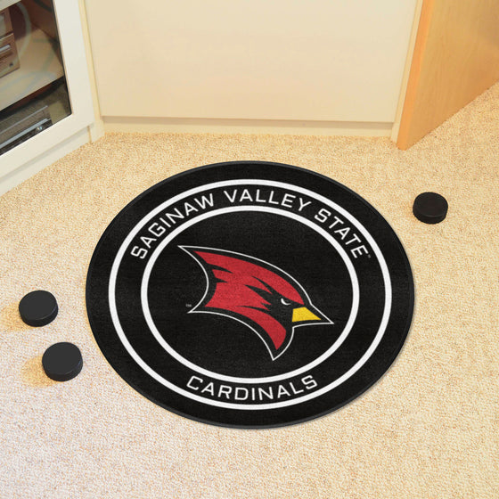 Saginaw Valley State Hockey Puck Rug - 27in. Diameter