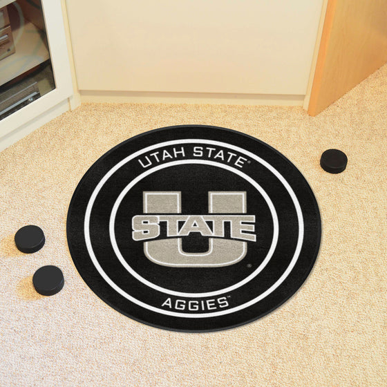 Utah State Hockey Puck Rug - 27in. Diameter