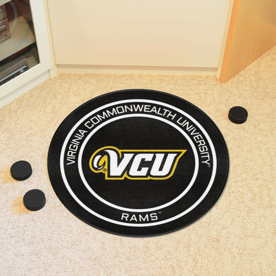 VCU Hockey Puck Rug - 27in. Diameter