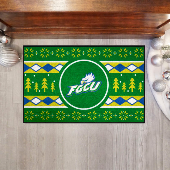 Florida Gulf Coast Eagles Holiday Sweater Starter Mat Accent Rug - 19in. x 30in.