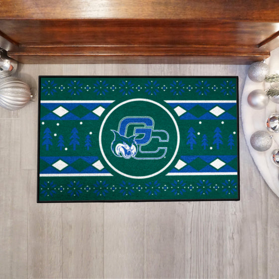 Georgia College Bobcats Holiday Sweater Starter Mat Accent Rug - 19in. x 30in.