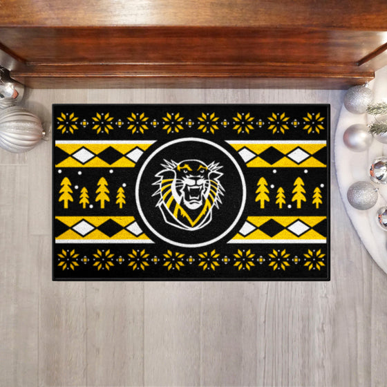 Fort Hays State Tigers Holiday Sweater Starter Mat Accent Rug - 19in. x 30in.