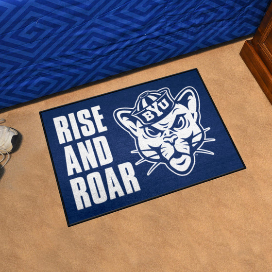 BYU Cougars Starter Mat Accent Rug - 19in. x 30in. Slogan Starter Mat