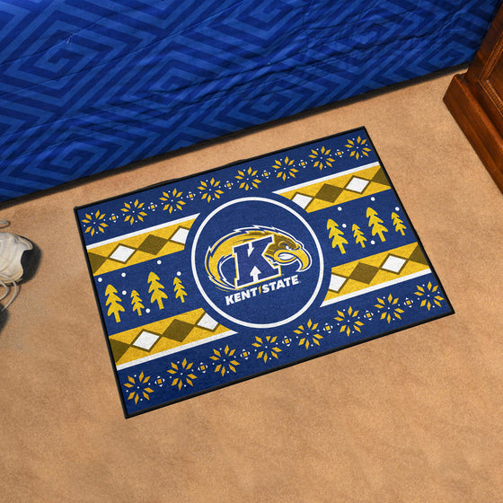 Kent State Golden Flashes Holiday Sweater Starter Mat Accent Rug - 19in. x 30in.