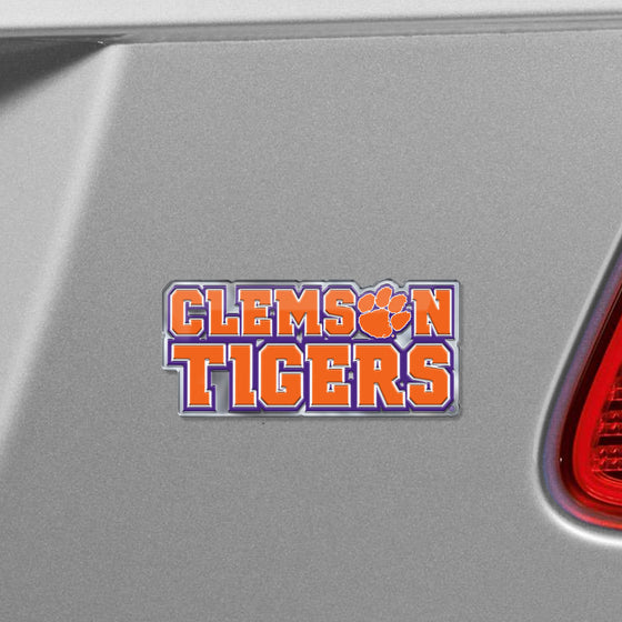 Clemson Tigers Heavy Duty Aluminum Embossed Color Emblem - Alternate