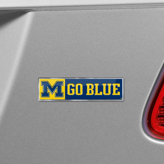 Michigan Wolverines Heavy Duty Aluminum Embossed Color Emblem - Alternate