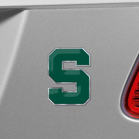 Michigan State Spartans Heavy Duty Aluminum Embossed Color Emblem - Alternate