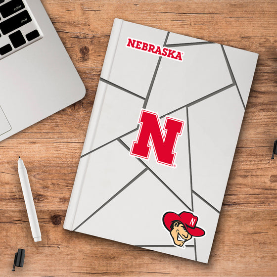 Nebraska Cornhuskers 3 Piece Decal Sticker Set