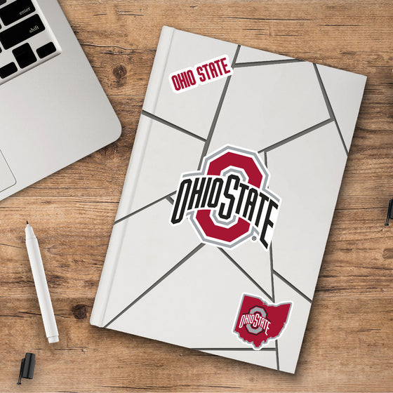 Ohio State Buckeyes 3 Piece Decal Sticker Set