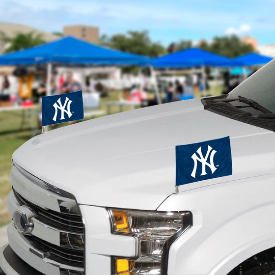 New York Yankees Ambassador Car Flags - 2 Pack Mini Auto Flags, 4in X 6in