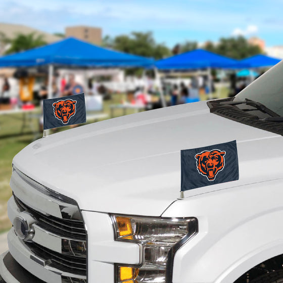 Chicago Bears Ambassador Car Flags - 2 Pack Mini Auto Flags, 4in X 6in