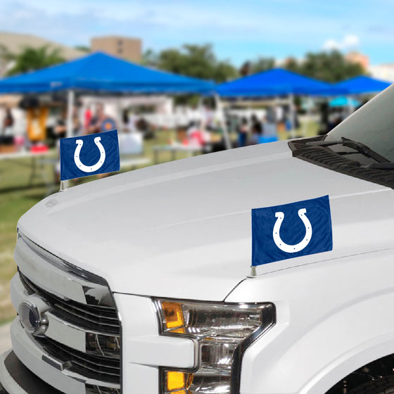 Indianapolis Colts Ambassador Car Flags - 2 Pack Mini Auto Flags, 4in X 6in