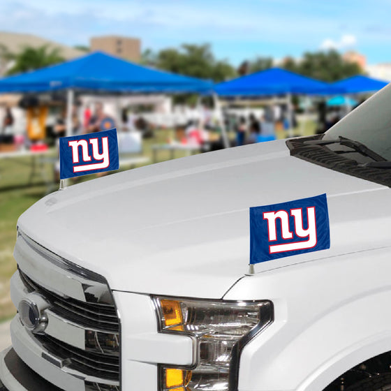 New York Giants Ambassador Car Flags - 2 Pack Mini Auto Flags, 4in X 6in