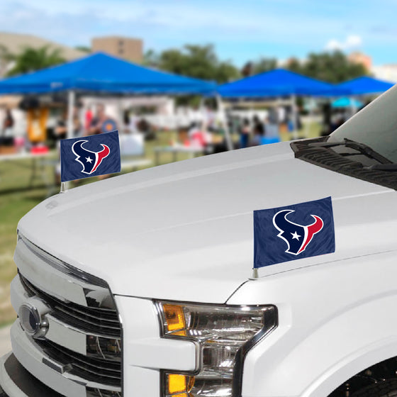 Houston Texans Ambassador Car Flags - 2 Pack Mini Auto Flags, 4in X 6in