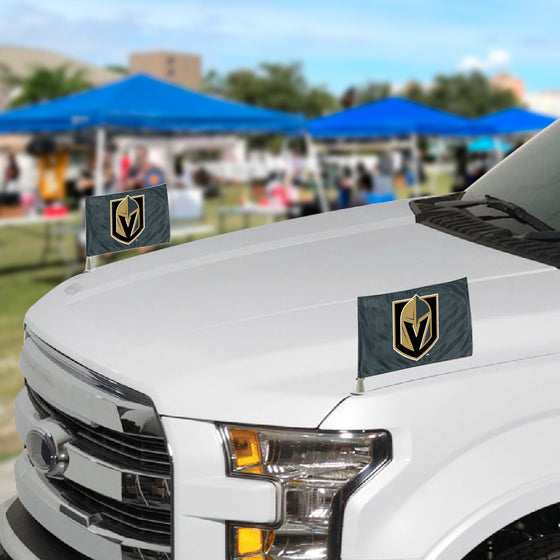 Vegas Golden Knights Ambassador Car Flags - 2 Pack Mini Auto Flags, 4in X 6in
