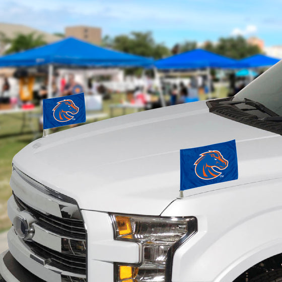Boise State Broncos Ambassador Car Flags - 2 Pack Mini Auto Flags, 4in X 6in