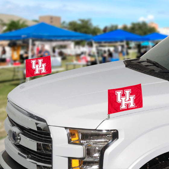 Houston Cougars Ambassador Car Flags - 2 Pack Mini Auto Flags, 4in X 6in