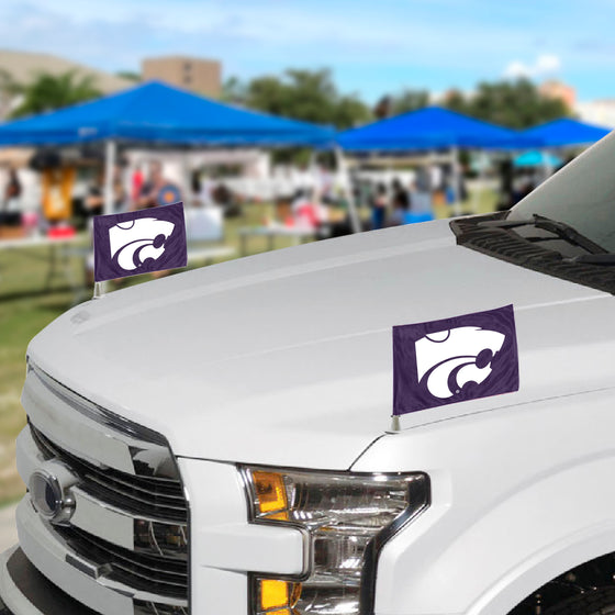 Kansas State Wildcats Ambassador Car Flags - 2 Pack Mini Auto Flags, 4in X 6in