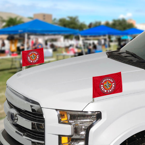 Louisiana-Lafayette Ragin' Cajuns Ambassador Car Flags - 2 Pack Mini Auto Flags, 4in X 6in