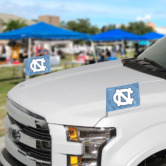 North Carolina Tar Heels Ambassador Car Flags - 2 Pack Mini Auto Flags, 4in X 6in