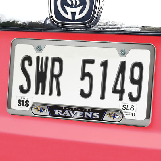 Baltimore Ravens Embossed License Plate Frame, 6.25in x 12.25in