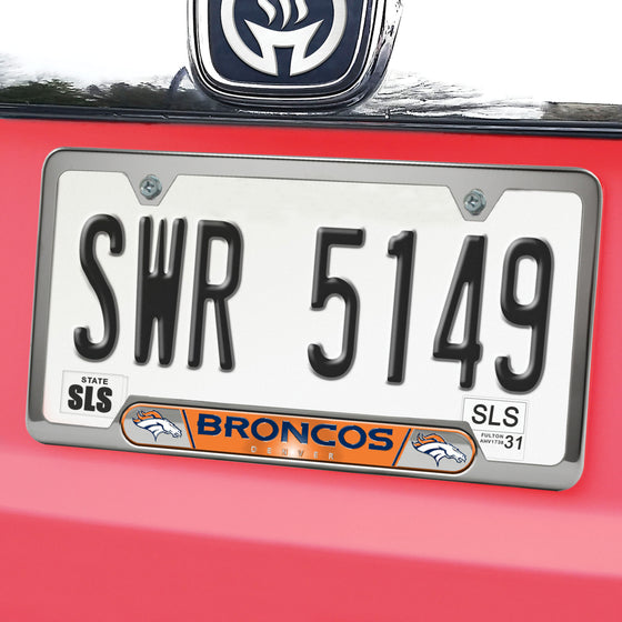 Denver Broncos Embossed License Plate Frame, 6.25in x 12.25in