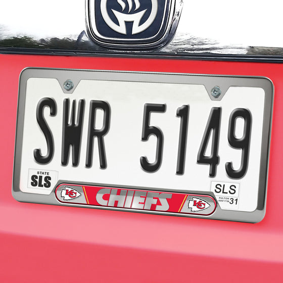 Kansas City Chiefs Embossed License Plate Frame, 6.25in x 12.25in