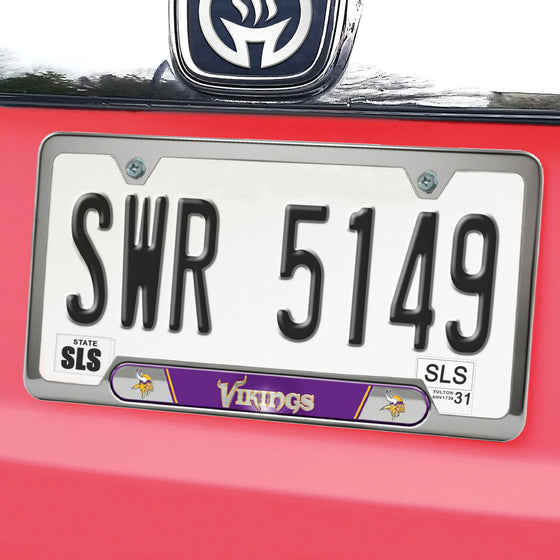 Minnesota Vikings Embossed License Plate Frame, 6.25in x 12.25in