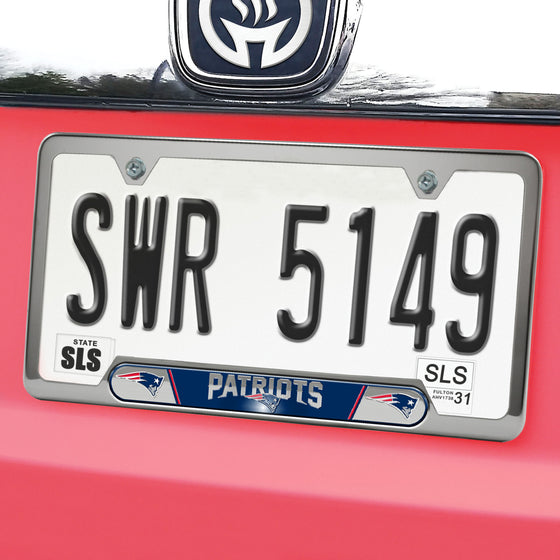 New England Patriots Embossed License Plate Frame, 6.25in x 12.25in