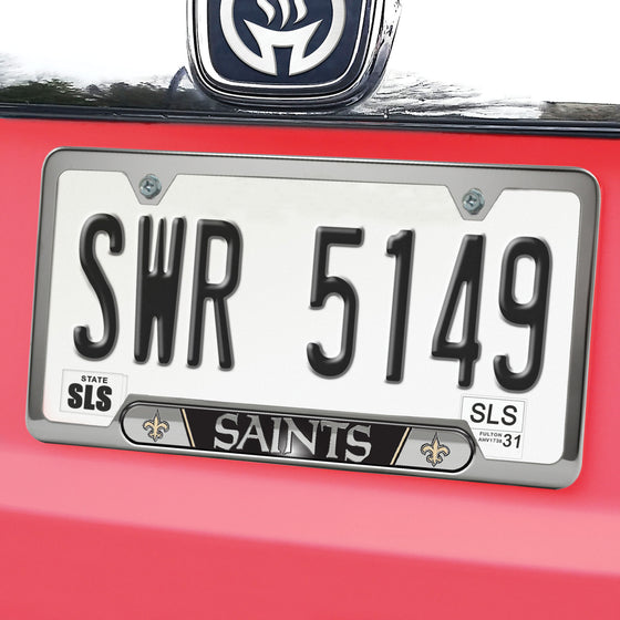 New Orleans Saints Embossed License Plate Frame, 6.25in x 12.25in