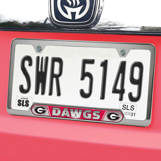 Georgia Bulldogs Embossed License Plate Frame, 6.25in x 12.25in