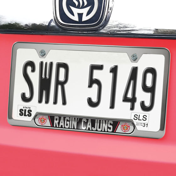 Louisiana-Lafayette Ragin' Cajuns Embossed License Plate Frame, 6.25in x 12.25in