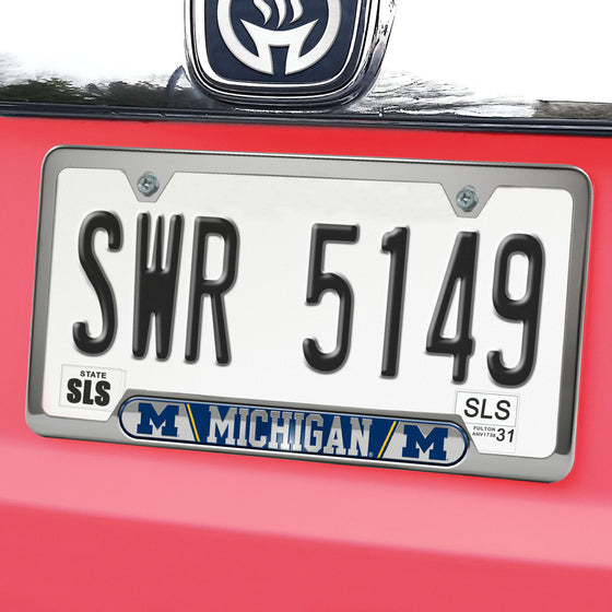 Michigan Wolverines Embossed License Plate Frame, 6.25in x 12.25in