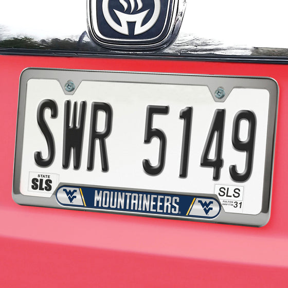 West Virginia Mountaineers Embossed License Plate Frame, 6.25in x 12.25in