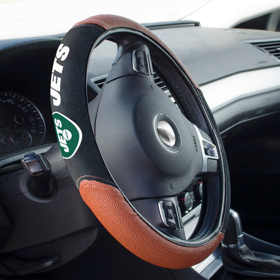 New York Jets Football Grip Steering Wheel Cover 15" Diameter