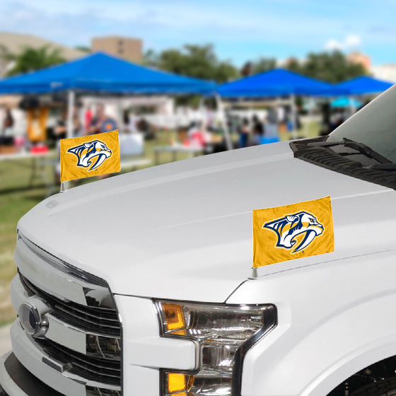 Nashville Predators Ambassador Car Flags - 2 Pack Mini Auto Flags, 4in X 6in