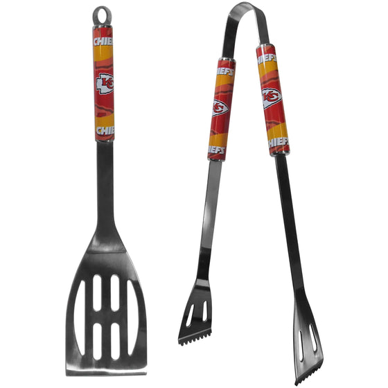 Kansas City Chiefs 2 pc Steel BBQ Tool Set (SSKG) - 757 Sports Collectibles