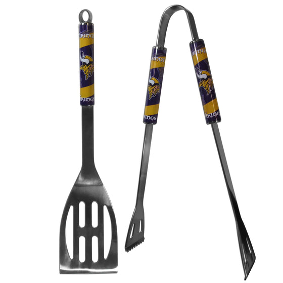 Minnesota Vikings 2 pc Steel BBQ Tool Set (SSKG) - 757 Sports Collectibles