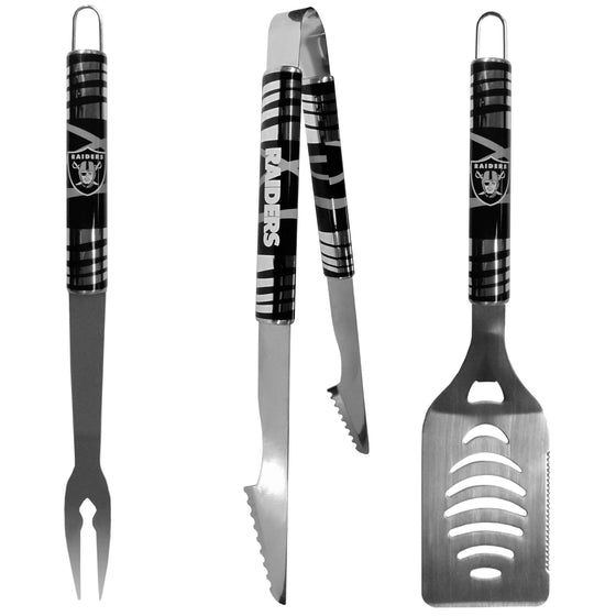 Oakland Raiders 3 pc Tailgater BBQ Set (SSKG) - 757 Sports Collectibles