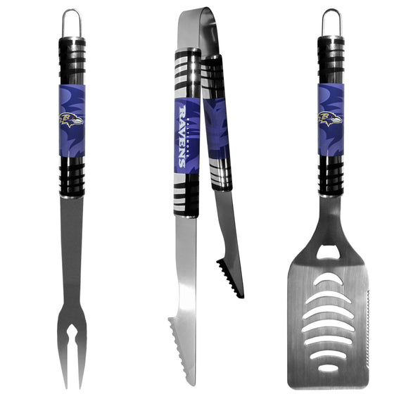 Baltimore Ravens 3 pc Tailgater BBQ Set (SSKG) - 757 Sports Collectibles