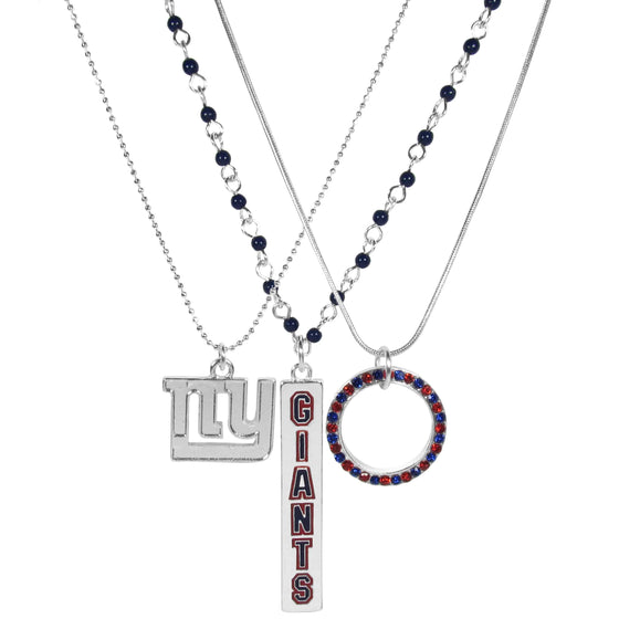 New York Giants Trio Necklace Set (SSKG) - 757 Sports Collectibles